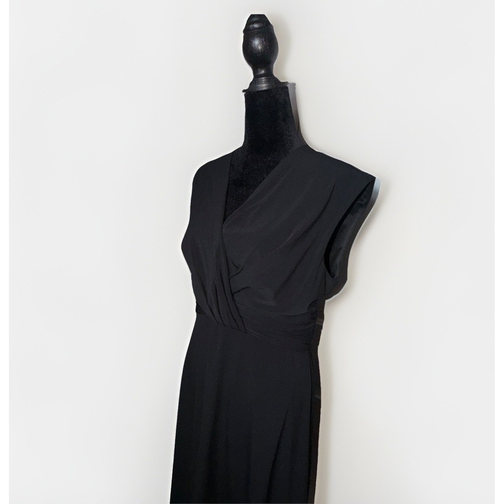 White House Black Market Sleeveless Dress Womens Size 8 Cross Over V-Neck Lined